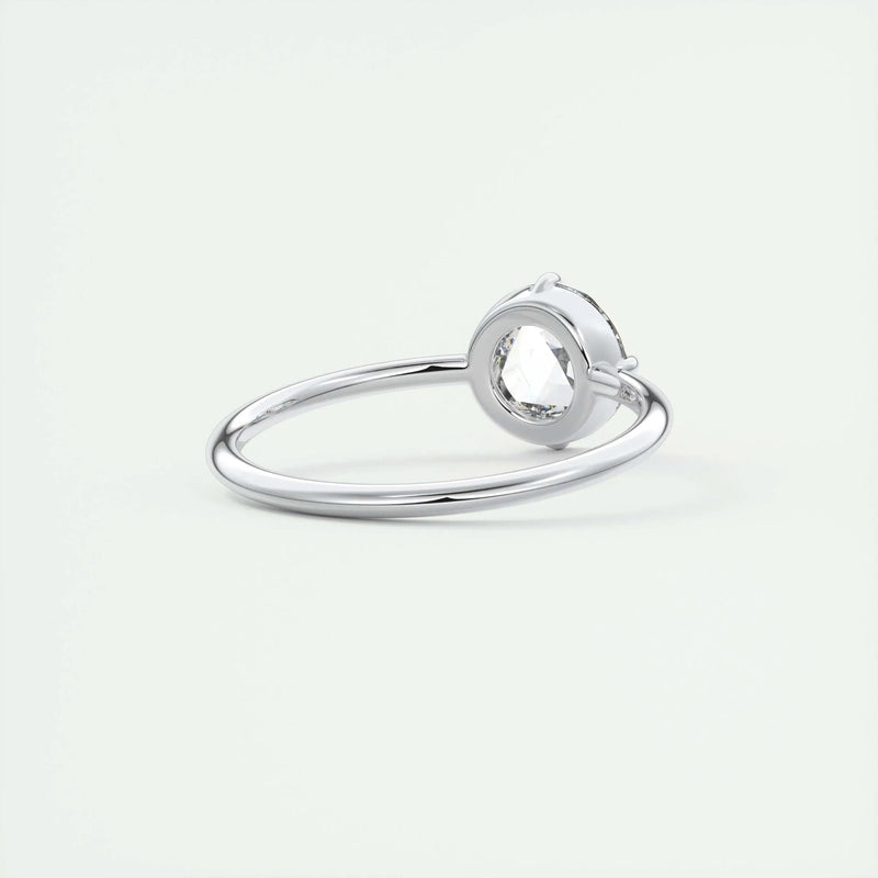 2.15 Ct Rose Cut Solitaire Full Bezel Moissanite Diamond Engagement Ring