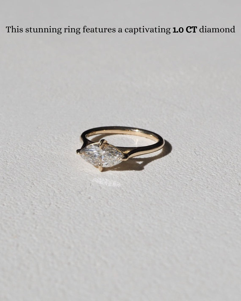 1.0-3.0 CT Marquise CVD Diamond Solitaire Engagement Ring