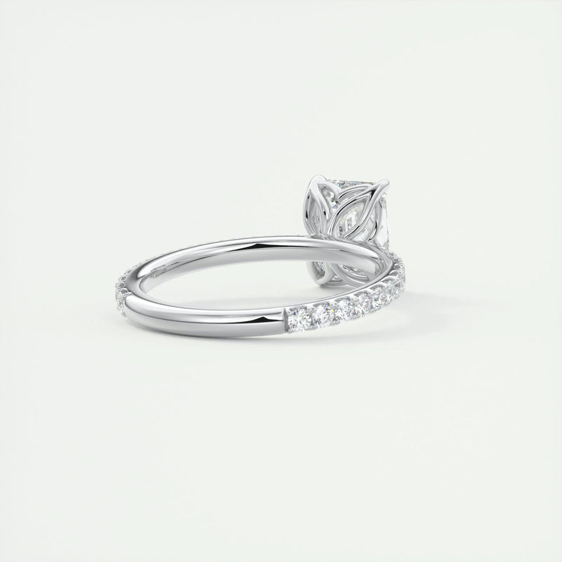 2.0 Ct Emerald Pavé Moissanite Diamond Engagement Ring