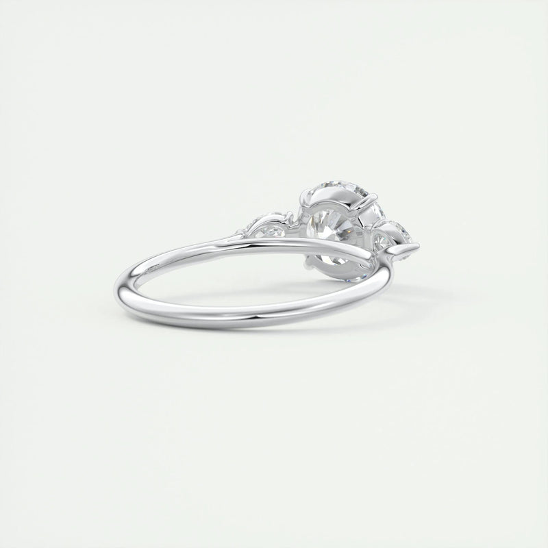 2.8 Ct Round Three Stone Moissanite Diamond Engagement Ring
