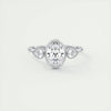 2.5 Ct Oval Pear Three Stone Bezel Moissanite Diamond Engagement Ring