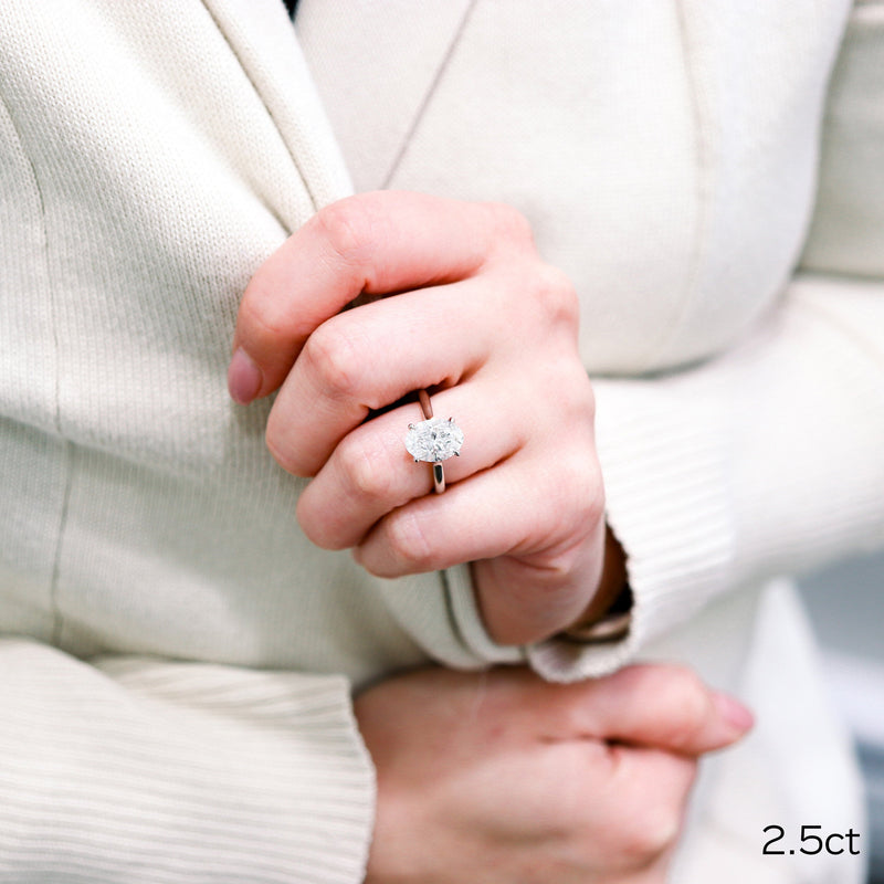 2.50ct Oval Moissanite Solitaire Engagement Ring