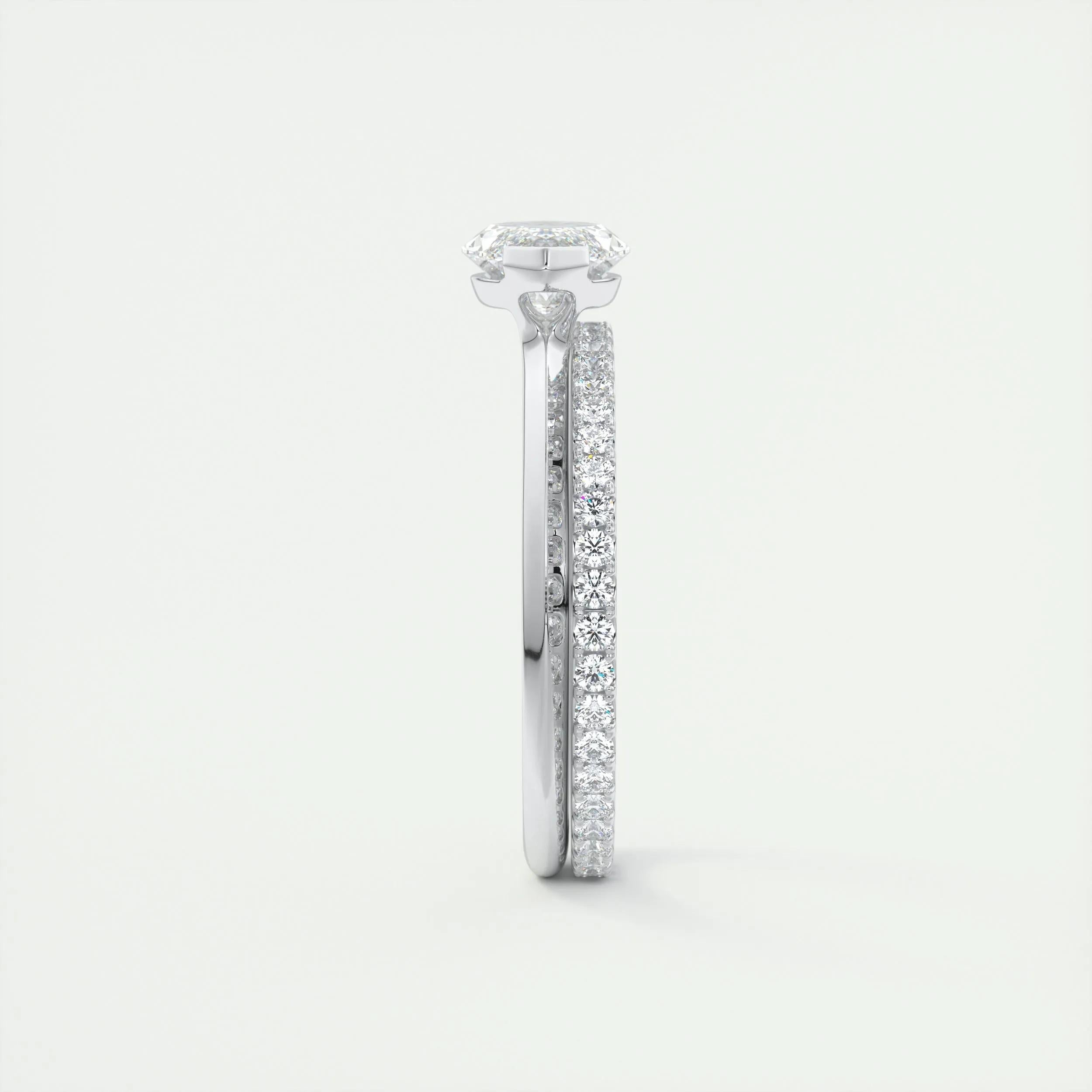 2.0 Ct Marquise East West Solitaire Moissanite Diamond Engagement Ring