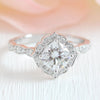 1.0CT Oval Cut Moissanite Halo Bridal Ring Set