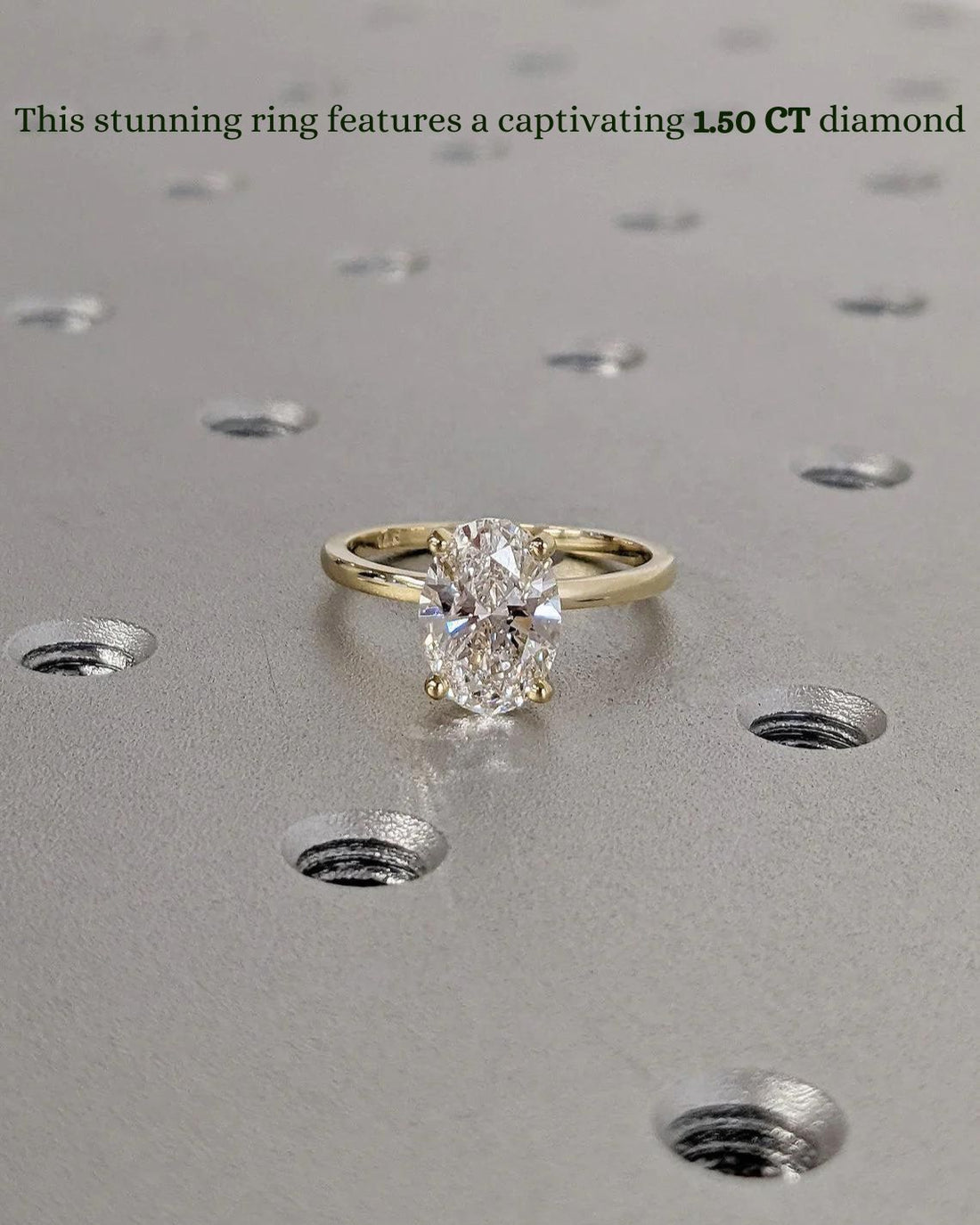 1.50 CT Oval CVD Diamond Solitaire Engagement Ring