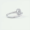 2.2 Ct Oval Baguette Three Stone Moissanite Diamond Engagement Ring