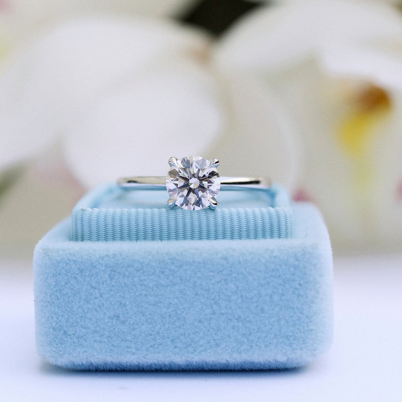 2.25ct Round Brilliant Cut Moissanite Solitaire Engagement Ring