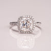 1.0 - 3.80 CT Cushion CVD Diamond Halo Pave Setting Engagement Ring