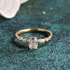 1.0 -3.0 CT Elongated Cushion Cut CVD Diamond Pave Setting Engagement Ring