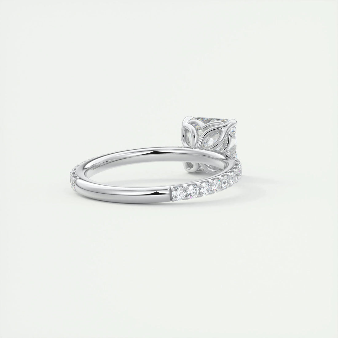 2.0 Ct Asscher  Pavé Moissanite  Diamond  Engagement Ring