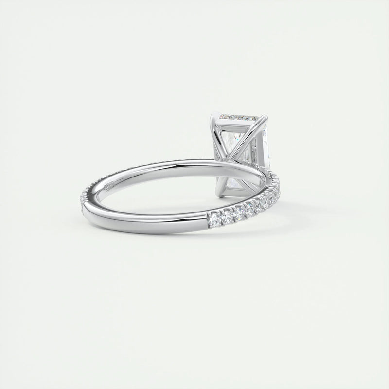 3.6 Ct Radiant Pavé Moissanite Diamond Engagement Ring