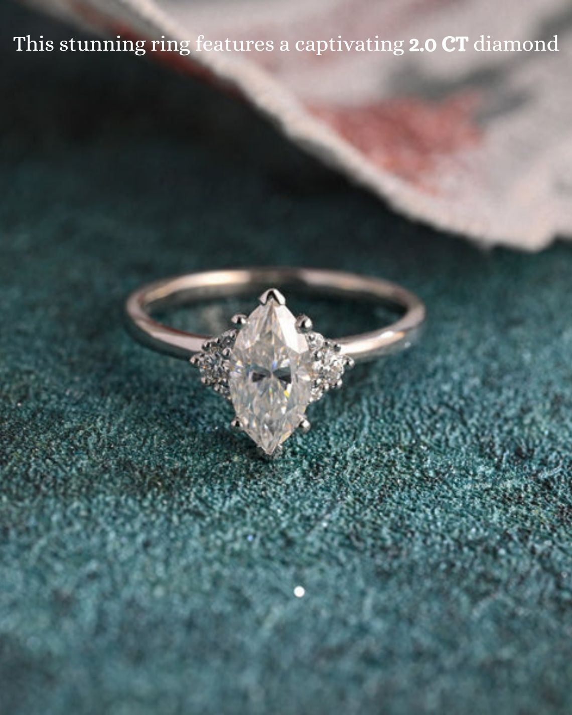 1.0-3.0 CT Marquise CVD Diamond Cluster Engagement Ring