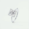 2.0 Ct Princess Half Bezel Solitaire Moissanite Diamond Engagement Ring