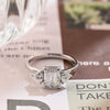 1.0-3.0 CT Emerald  CVD Diamond Three Stone Style Engagement Ring