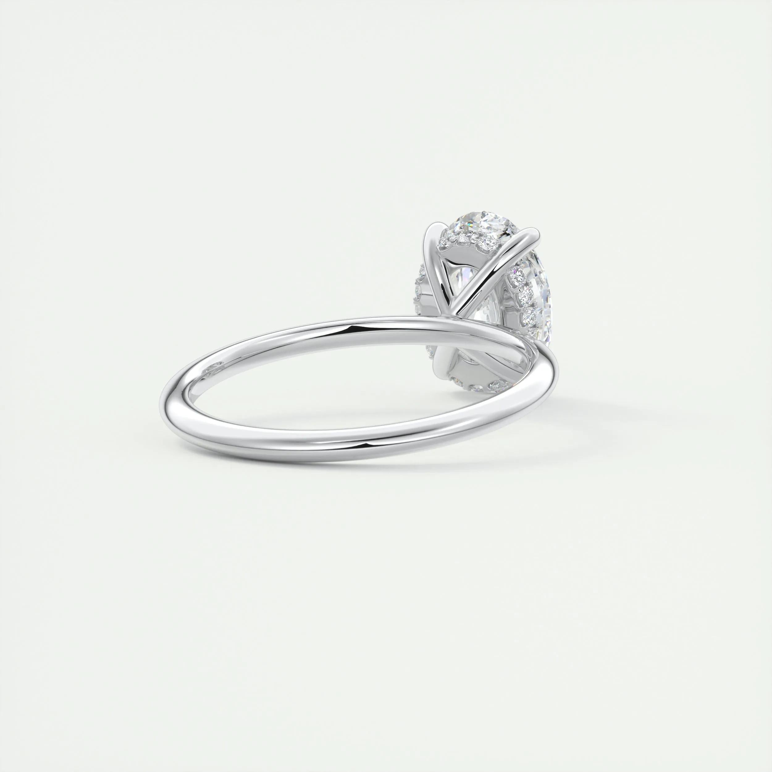 2.5 Ct Oval Solitaire With Hidden Halo Moissanite Diamond Engagement Ring