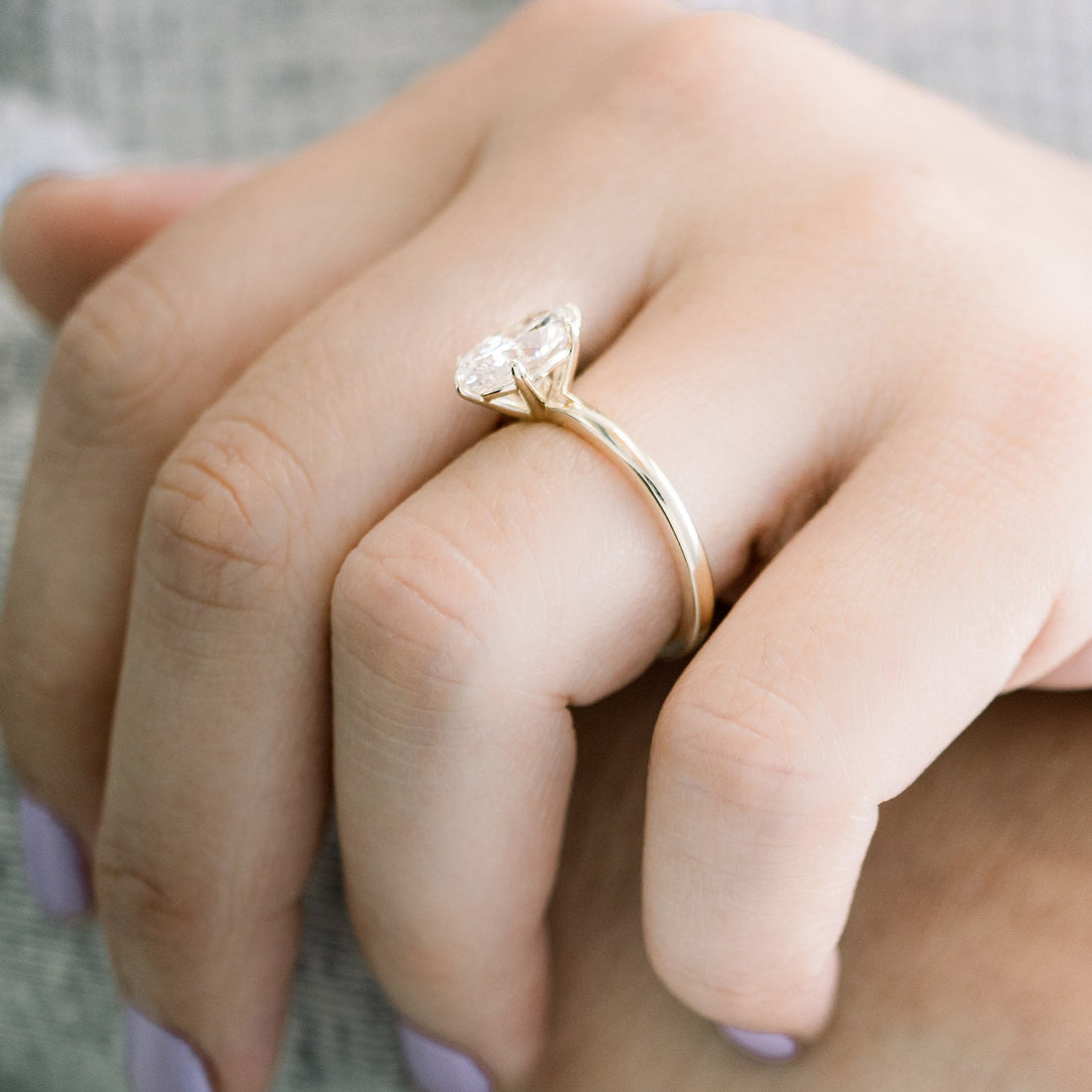 1.50ct Oval Cut Solitaire Style Moissanite Engagement Ring