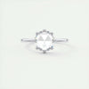 1.85 Ct Rose Cut Solitaire Full Bezel Moissanite Diamond  Engagement Ring