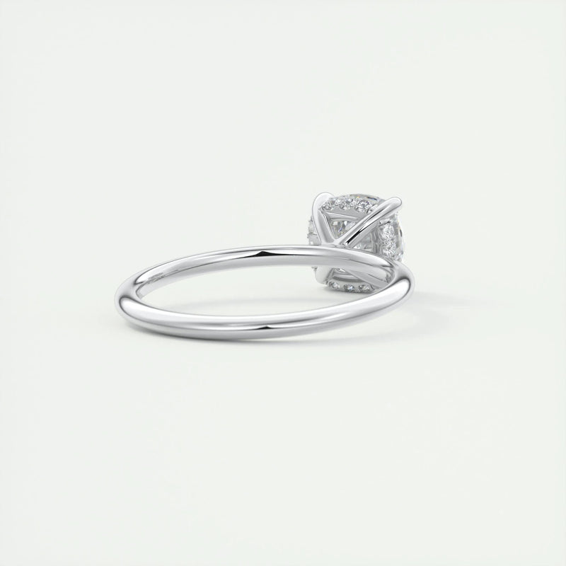 2.0 Ct Cushion Solitaire With Hidden Halo Moissanite Diamond Engagement Ring