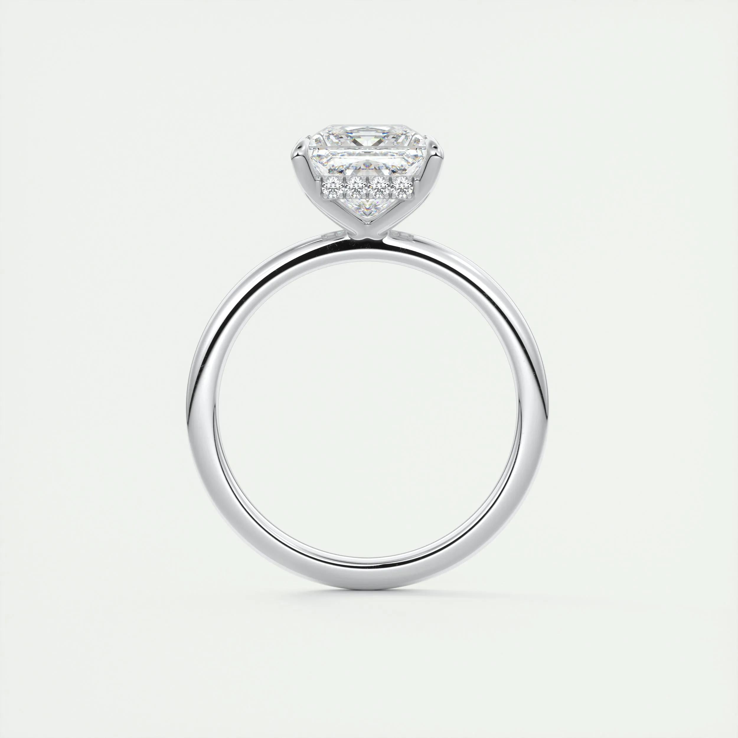 2.5 Ct Princess solitaire with Hidden Halo Moissanite Diamond Engagement Ring