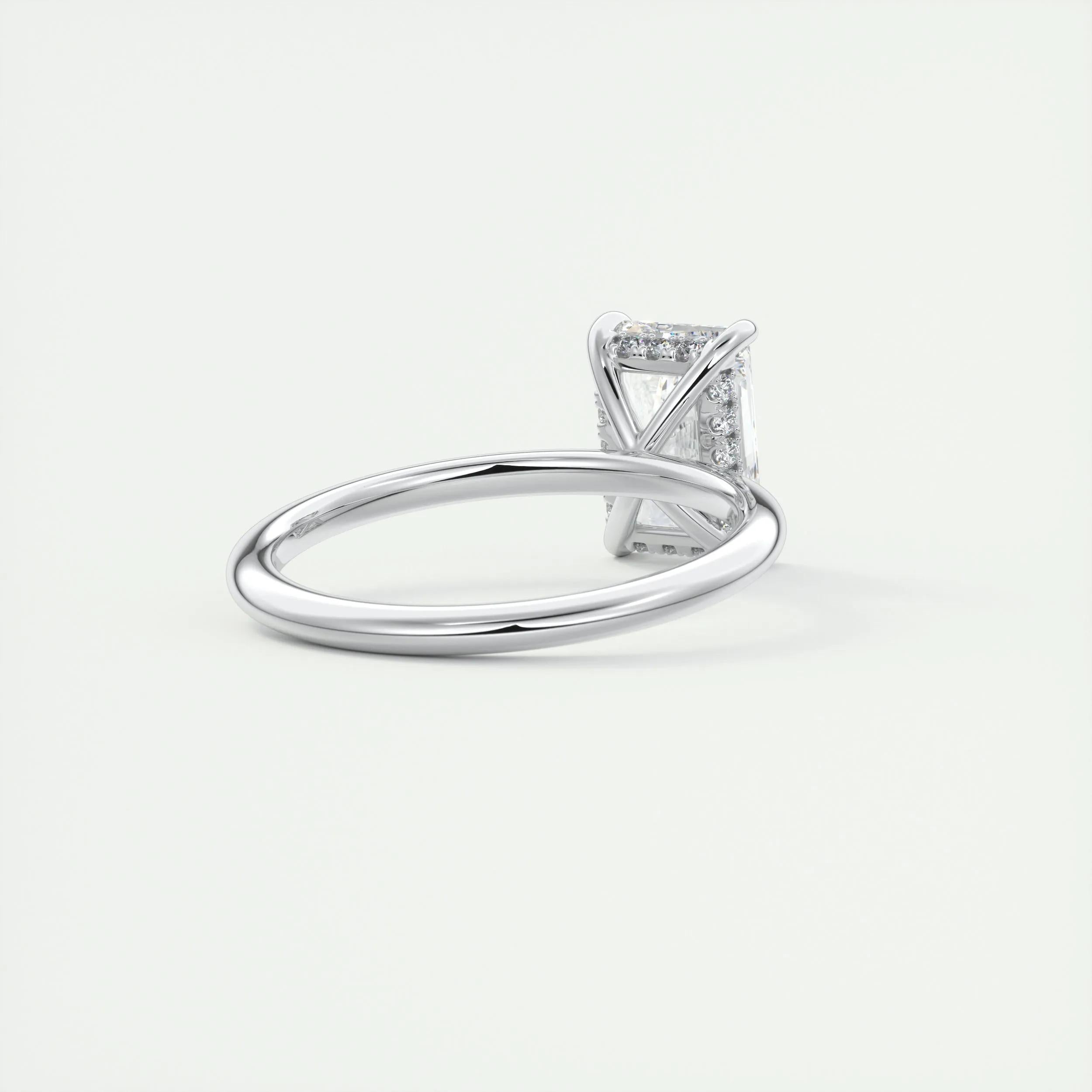 2.0 Ct Radiant Solitaire With Hidden Halo Moissanite Diamond Engagement Ring