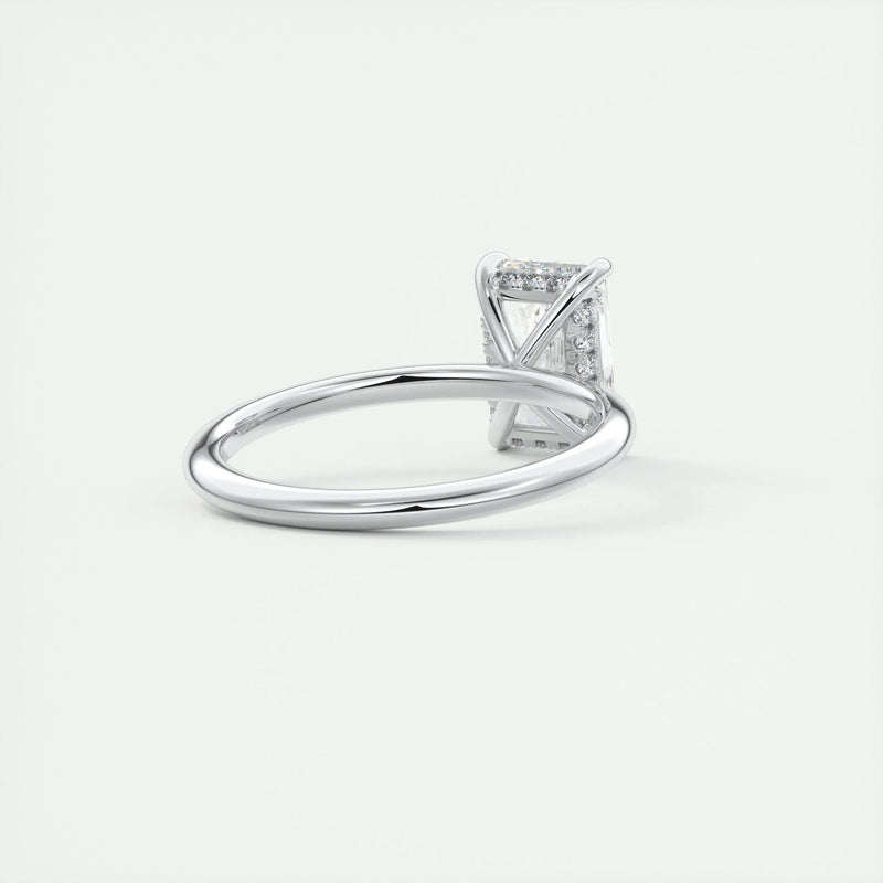 2.0 Ct Radiant Solitaire With Hidden Halo Moissanite Diamond Engagement Ring