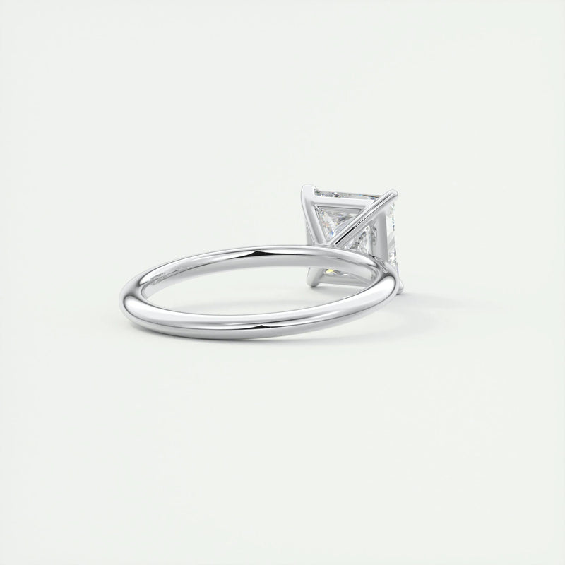 2.4 Ct  Princess Cut Moissanite Solitaire Diamond Engagement Ring