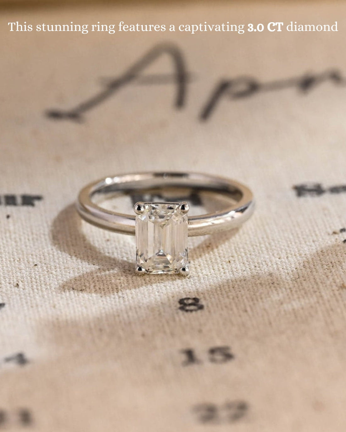 1.0-3.0 CT Emerald CVD Diamond Solitaire Engagement Ring