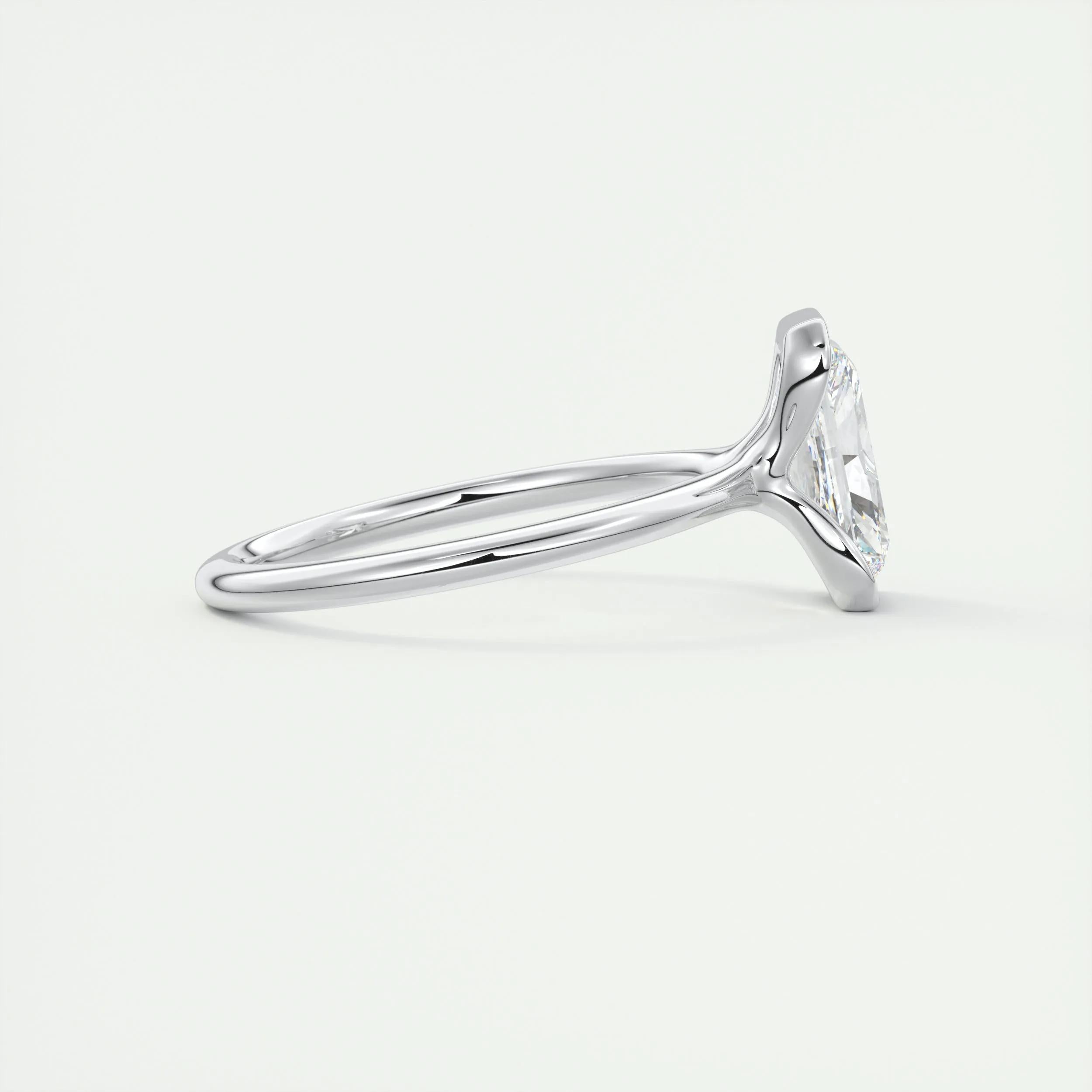 2.0 Ct Radiant Half Bezel Solitaire Moissanite Engagement Ring