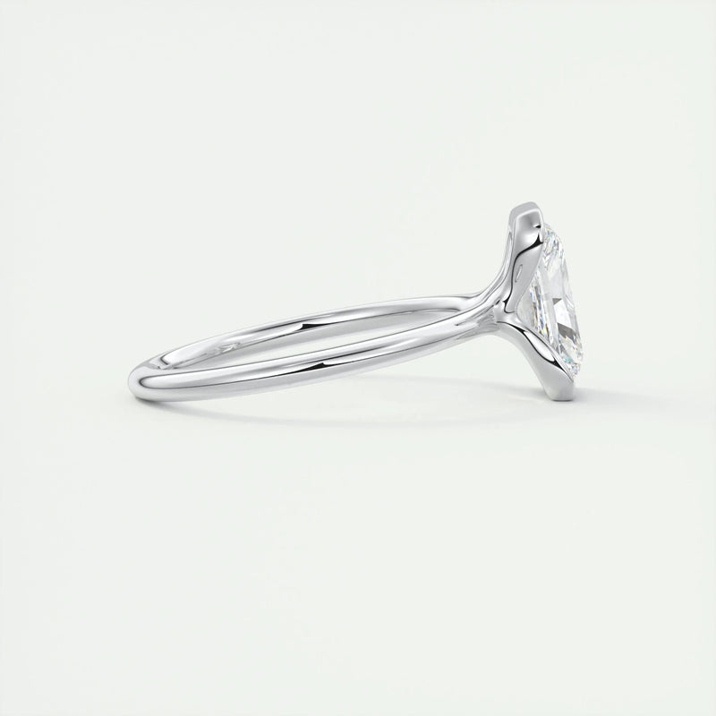 2.0 Ct Radiant Half Bezel Solitaire Moissanite Engagement Ring