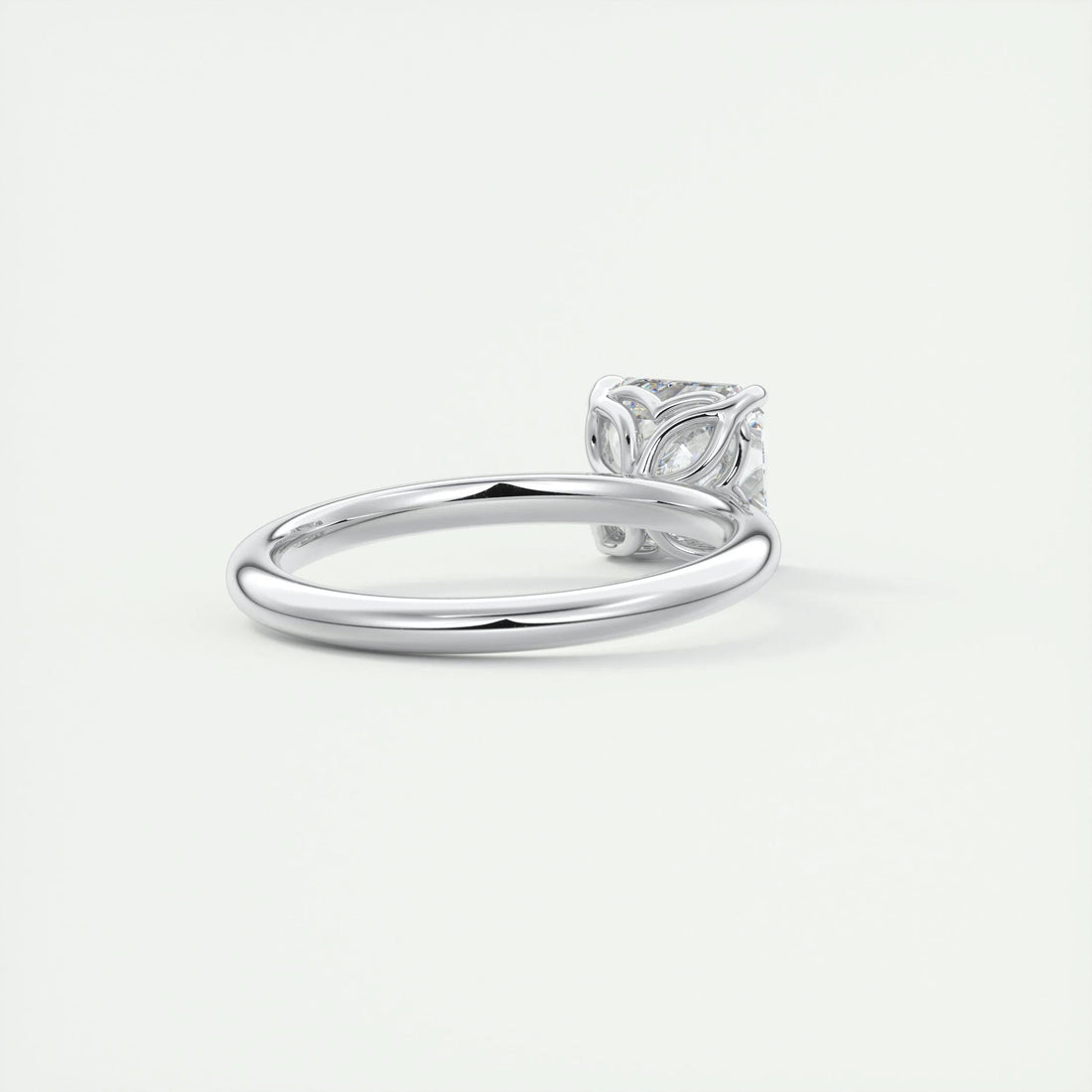 2.0 Ct Asscher Solitaire Moissanite Diamond Engagement Ring