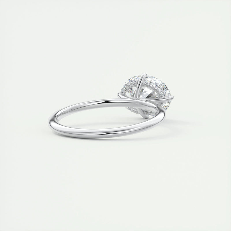 2.5 Ct Oval solitaire with Hidden Halo Moissanite Diamond Engagement Ring