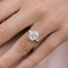 4.20CT Elongated Cushion Moissanite 3 Stones Engagement Ring