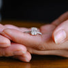 1.0 CT-3.0 CT Radiant Cut  CVD Diamond Pave Setting Engagement Ring