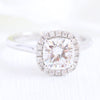 1.65CT Cushion Cut Moissanite Halo Bridal Ring Set