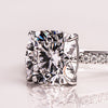 2.0 -4.18 CT Cushion CVD Diamond Pave Setting Engagement Ring