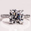 2.0 -4.18 CT Cushion CVD Diamond Pave Setting Engagement Ring
