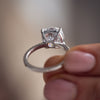 2.0 -4.18 CT Cushion CVD Diamond Pave Setting Engagement Ring