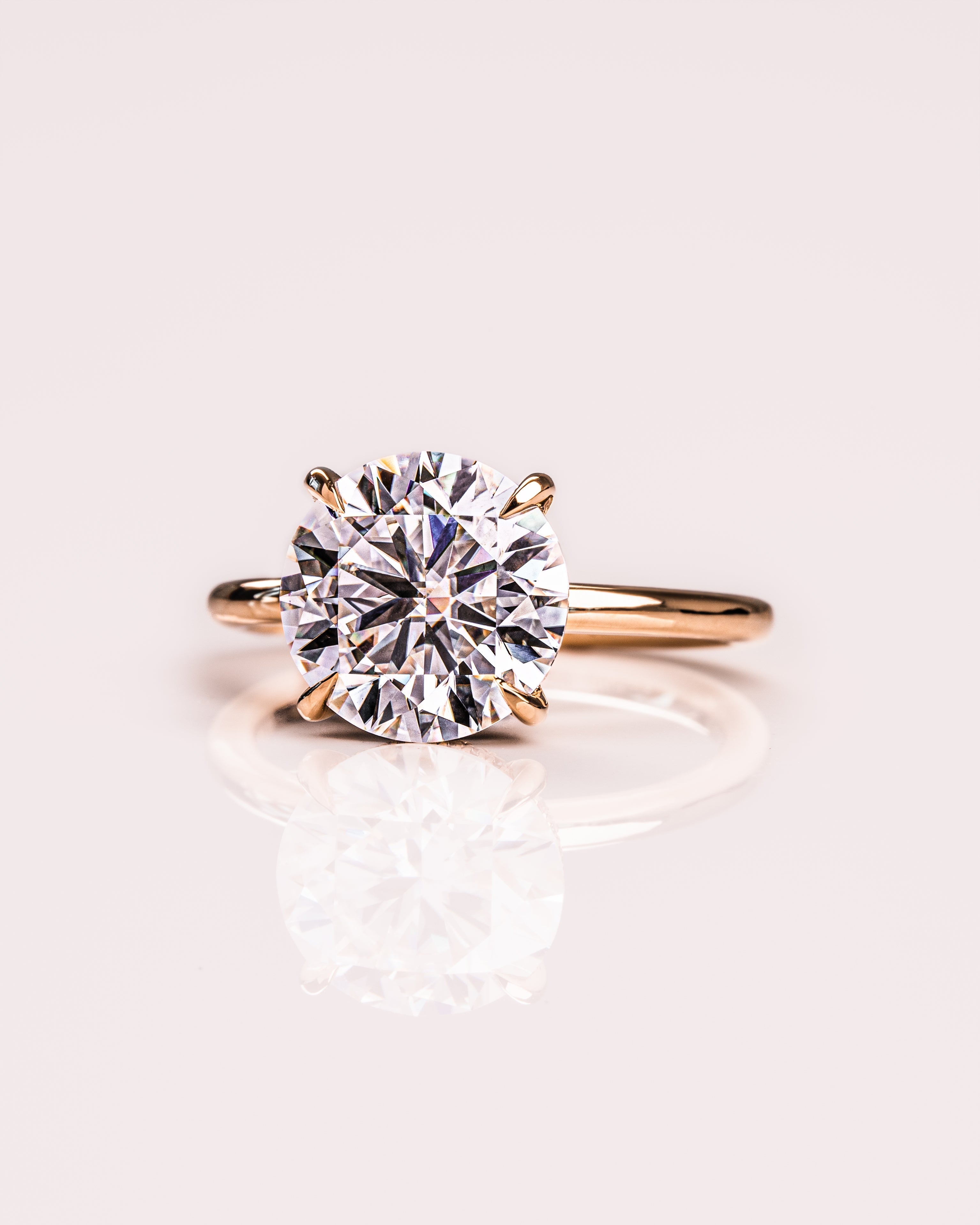 1.08 - 3.08 CT Round  CVD Diamond Hidden Halo Engagement Ring