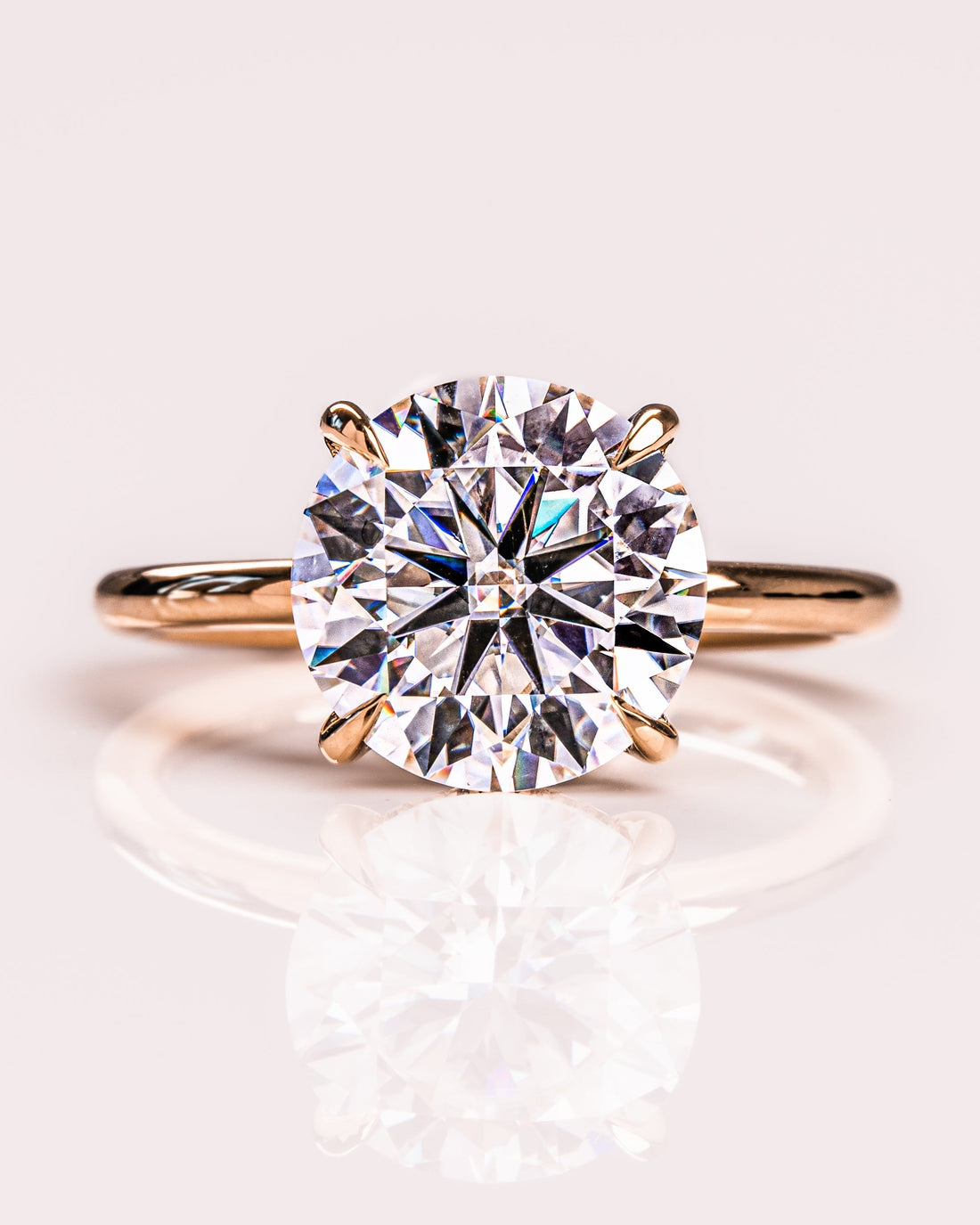 1.08 - 3.08 CT Round  CVD Diamond Hidden Halo Engagement Ring