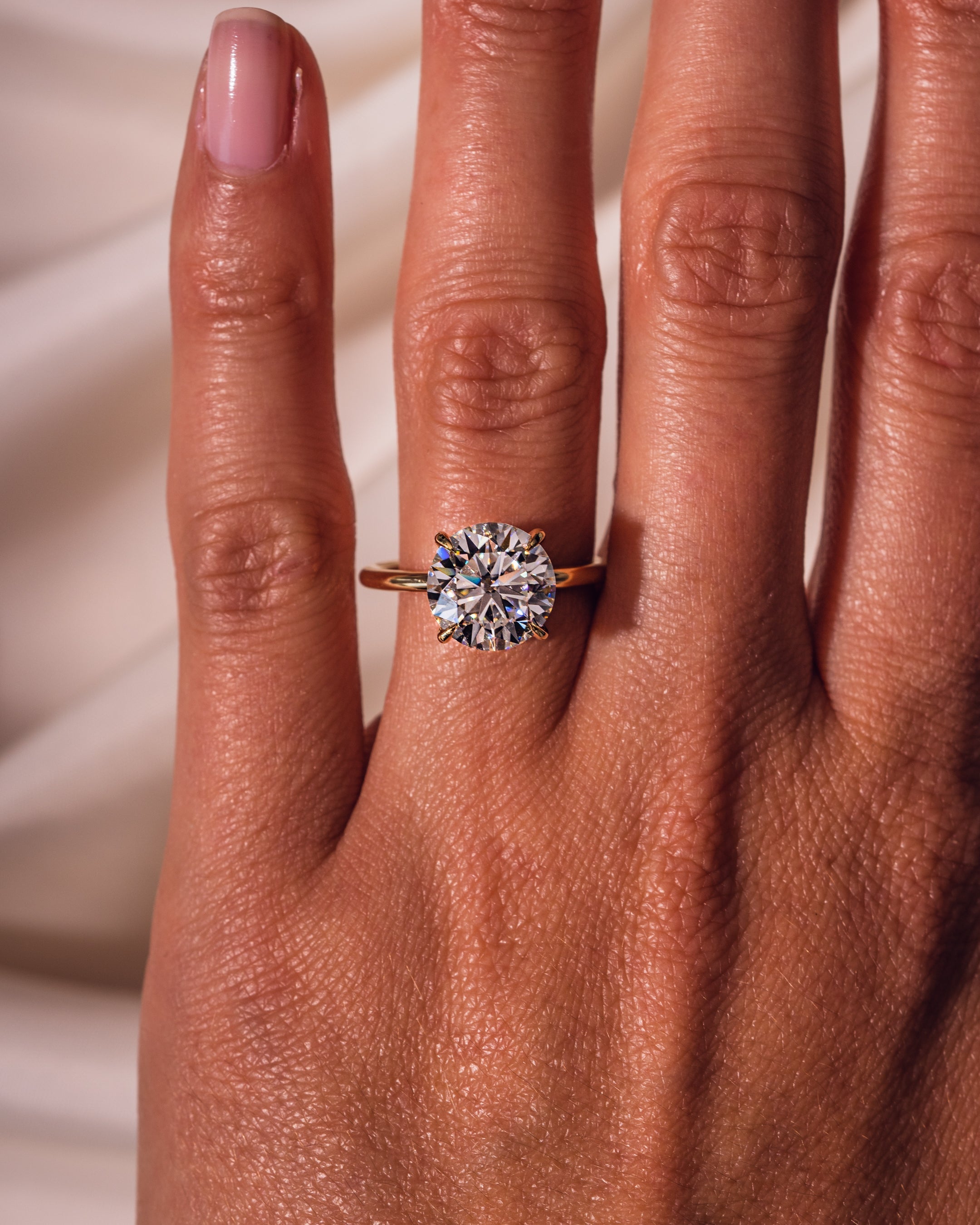 1.08 - 3.08 CT Round  CVD Diamond Hidden Halo Engagement Ring