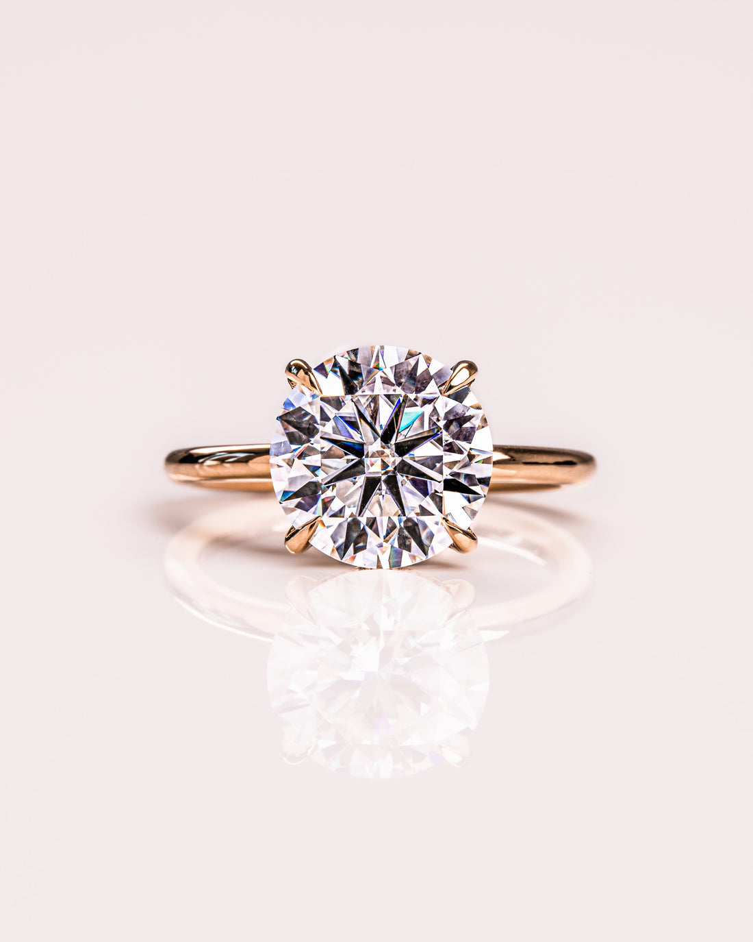 1.08 - 3.08 CT Round  CVD Diamond Hidden Halo Engagement Ring