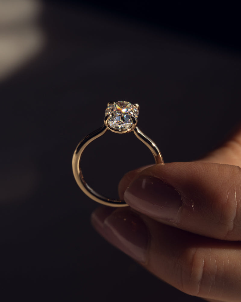 1.0 - 3.72 CT Oval  CVD Diamond Solitaire Engagement Ring