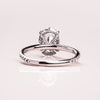 1.0 - 3.72 CT Oval CVD Diamond Hidden Halo Pave Setting Engagement Ring