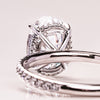 1.0 - 3.72 CT Oval CVD Diamond Hidden Halo Pave Setting Engagement Ring