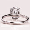 1.0 - 3.72 CT Oval CVD Diamond Hidden Halo Pave Setting Engagement Ring