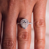 1.93-3.93 CT Pear  CVD Diamond Halo Pave Setting Engagement Ring
