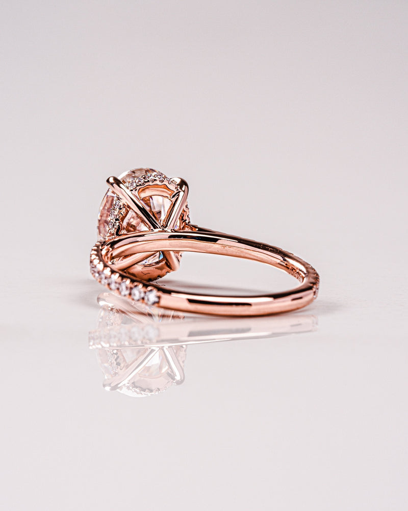 2.80CT Oval Moissanite Hidden Halo Pave Setting Engagement Ring