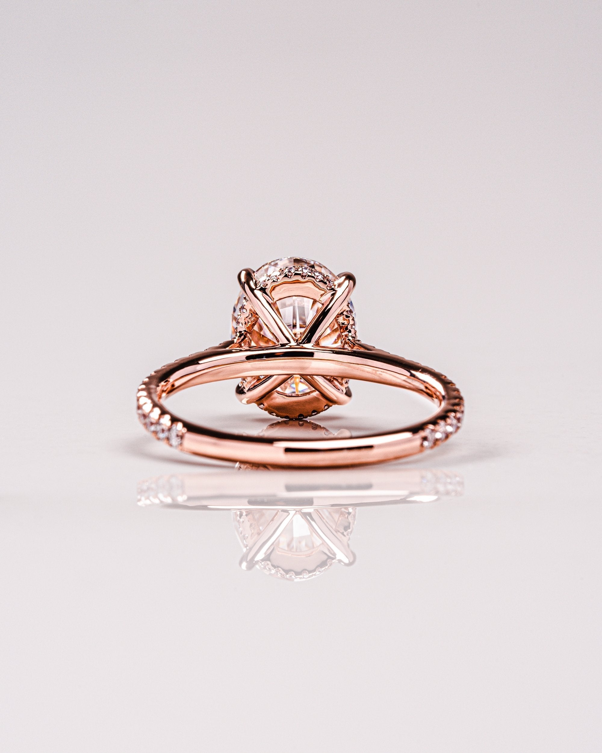 2.80CT Oval Moissanite Hidden Halo Pave Setting Engagement Ring