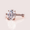 1.72-3.72 CT Oval  CVD Diamond Hidden Halo Pave Setting Engagement Ring