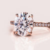 1.72-3.72 CT Oval  CVD Diamond Hidden Halo Pave Setting Engagement Ring